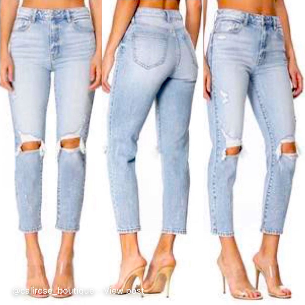 Tobi Super High Rise Mom Jean Crop👖